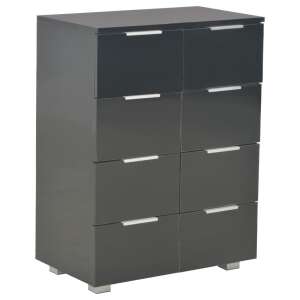 vidaXL high gloss chipboard chest of drawers in black - Dresser