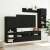 vidaXL 6 darab fekete szerelt fa fali TV-bútor LED-del 90976923