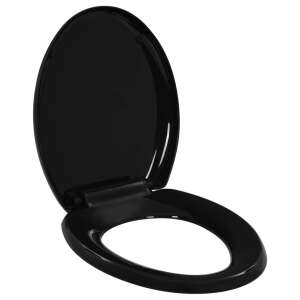 vidaXL O-förmiger Toilettensitz mit Soft-Close-Deckel in Schwarz - WC-Sitze