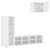 vidaXL 4 részes fehér falra szerelhető TV szekrény készlet, polcokkal és fiókokkal tároláshoz