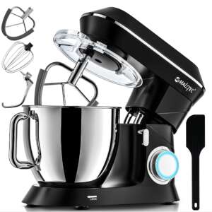 MalTec Küchenmaschine 2200W - 6 Geschwindigkeiten, 6L Rührschüssel, schwarz - Küchenroboter