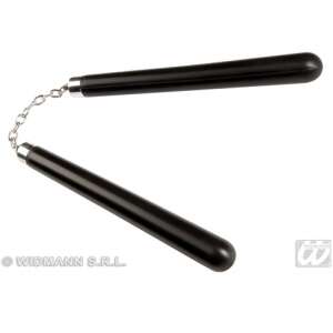 Nunchaku negru, 30 cm, accesoriu pentru costum ninja, Widmann - Widmann Costume pentru adulți