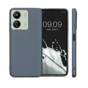 Xiaomi Redmi 13C Handyhülle, Metallic Serie, graue Silikon-Rückseite, 3D-Ansicht - Handyhüllen