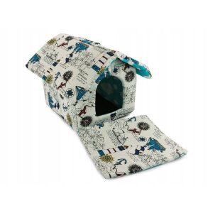 Căsuță pentru animale de companie Welora Tengerész cu pernă detașabilă, design nautic - Paturi pentru câini