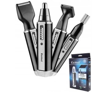 Trymer elektryczny 4 w 1 idealny do nosa, uszu, brwi lub brody - czarny/srebrny