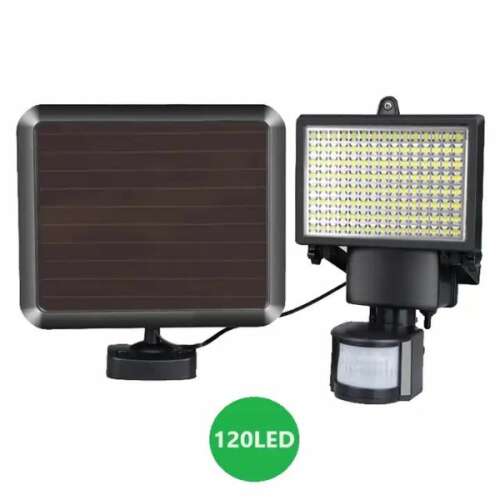 120 LED solar powered motion sensor security light with adjustable angle