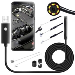Endoscopic Camera compatible with Android and PC, 10m Length - Black