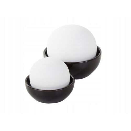 Divendi-ro Ceramic Humidifier Set, White Spheres in Black Bowls