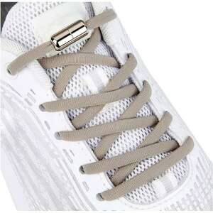 Gray elastic no-tie shoelaces with magnetic buckle for sneakers - Fashion & Clothing