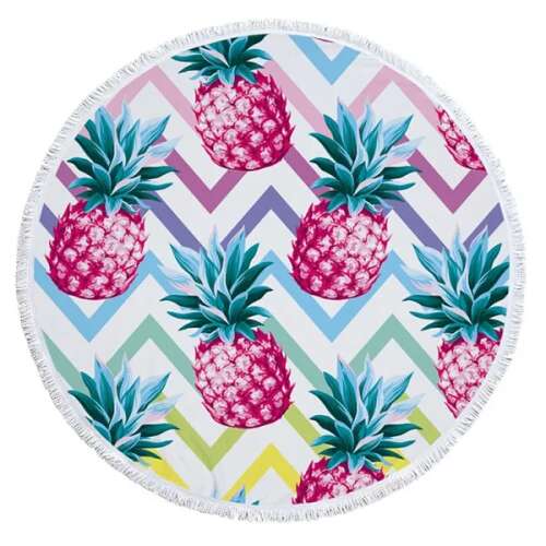 Pineapple beach towel, round, 150cm diameter, colorful, perfect for the beach or pool