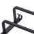 Close-up of matte black aluminum towel rack double bar.