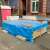 Blue waterproof tarp with metal grommets, 4.0m x 5.0m, 80g/m2, covering construction materials
