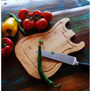 Guitar shaped chopping board, made of bamboo, perfect for music lovers - Hand Chopper