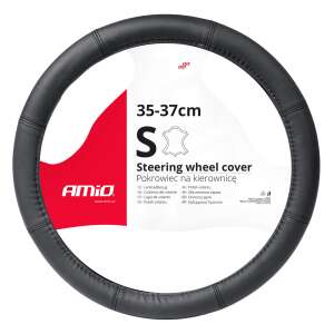 Husa pentru volan AMIO, piele neagră, mărime S, volan 35-37cm - Huse de volan auto
