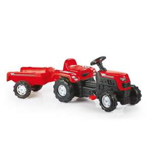 Red pedal tractor with trailer, DOLU - Dolu