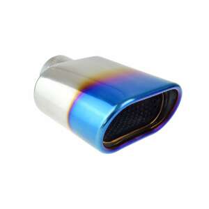 Auspuffblende aus Edelstahl, blauer Chrom-Finish, ovale Form, MT 019BLC - AMiO Fahrzeugauspuffanlagen
