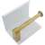 White toilet paper holder with gold arm