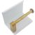 Loft White and Gold Toilet Paper Holder with Shelf - Side View