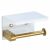 Loft White and Gold Toilet Paper Holder with Shelf