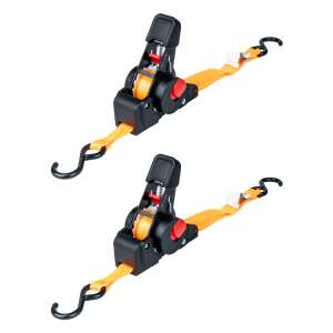 Set mit 2 x Ladungssicherungsgurten mit automatischem Rückzug, 200 kg, Größe 18 mm x 2 m, Modell S-TYPE, AVX-AM03323