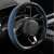 Blue Alcantara steering wheel cover, universal fit, 2 pieces
