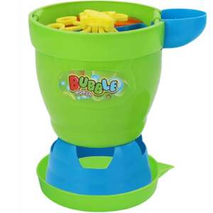 Green and blue automatic bubble blower machine, makes lots of bubbles - Bubble Blower