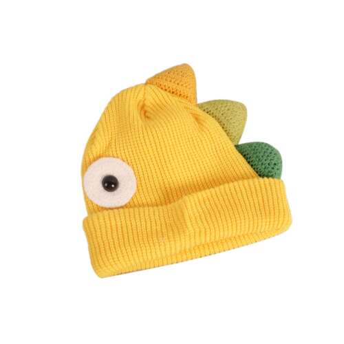 Dino Drool sárga dinoszaurusz sapka gyerekeknek, aranyos és vicces, meleg és kényelmes, tökéletes télre