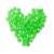 Zöld foszforeszkáló kavicsok szív alakban elrendezve