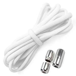 Rugalmas Cipőfűzők Fémkapoccsal - Fehér - 100cm
