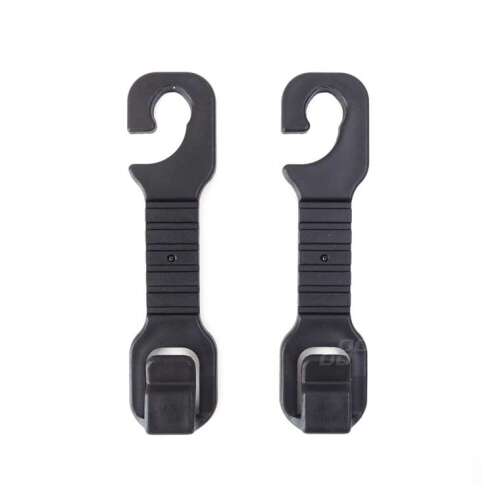 Čierne plastové háčiky na hlavové opierky do auta, 2 kusy