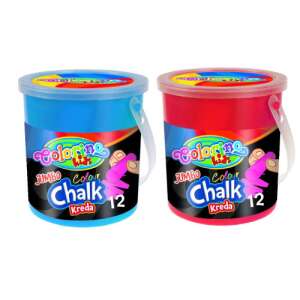 Colorino Kids Jumbo Színes Kréta 12 darabos, járdakréta vödörben - Rajzeszköz