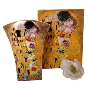 Klimt A csók porcelán váza, díszváza Gustav Klimt A csók festményével - Váza