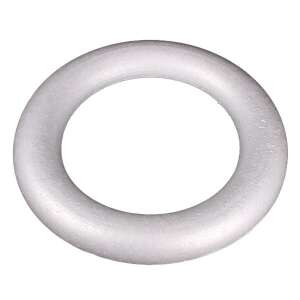 Fehér hungarocell koszorú alap, 24,5 cm átmérőjű, kézműveskedéshez és dekorációhoz - Művészet & Hobbi