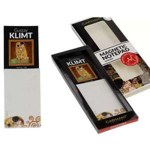Gustav Klimt A csók mágneses notesz, 50 oldal, Carmani Masters, művészeti ajándék, hűtőmágnes, notesz, ragadós cetlik, teendőlista, bevásárlólista - Klimt
