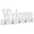 vidaXL Cuier de perete WELCOME, alb, 74 x 29,5 cm 44157359