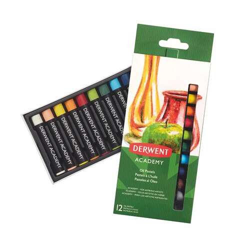 Derwent Academy olajpasztell kréta, 12 különböző szín, 12 db-os készlet