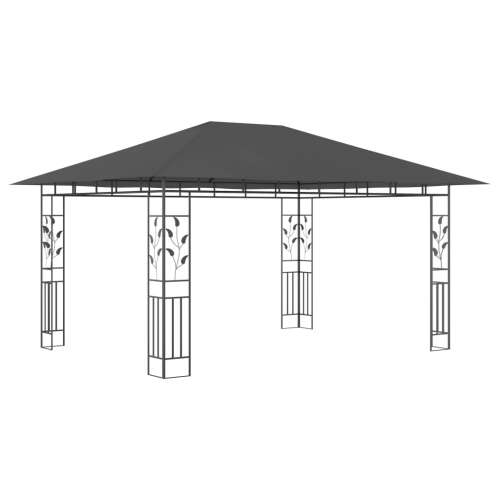 vidaXL antracitszürke pavilon szúnyoghálóval, 4 x 3 x 2,73 m, 180 g/m² - Kerti pavilon