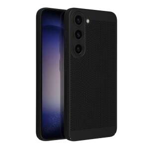 Husă neagră BREEZY pentru telefon Samsung Galaxy A15 4G / 5G cu model perforat pentru o circulație optimă a aerului și răcire - OEM Huse telefon