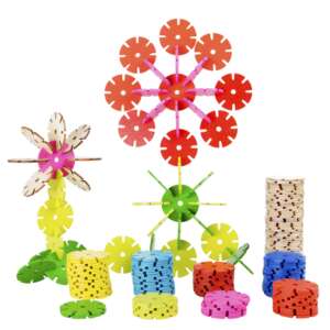 Virágos korong építő játék - (Small Foot - Steckblumen) - fejlesztő játék 91058857 Fa építőjáték