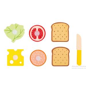 Fából készült összerakható szendvics késsel