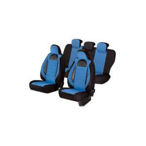 Blue and black car seat covers, full set, universal fit - Car Air Freshener