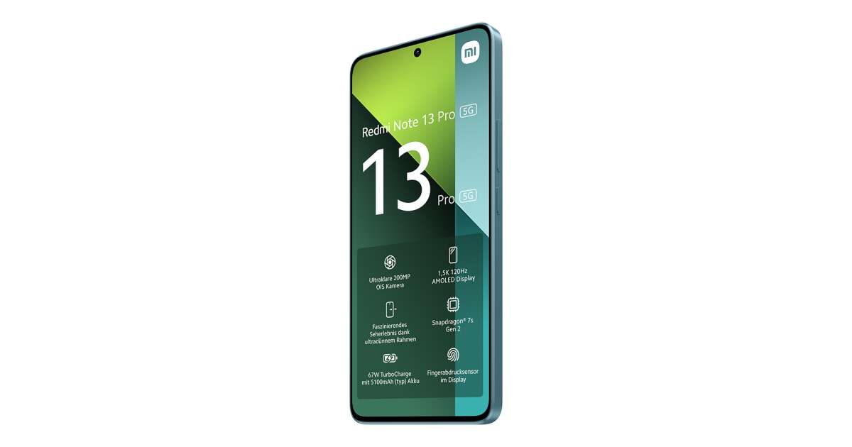 Xiaomi Redmi Note 13 Pro 5G 256GB 8GB RAM Mobile Phone, Ocean Teal