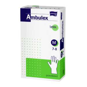 Ambulex Puder-Latex-Gummihandschuhe 100 Stück - Größe M #weiß 91068034 Sicherheit am Arbeitsplatz