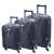 Dollcini, Világjáró Bőrönd, 3db-os Bőrönd szett, 20",25",28", fekete / kék 91068039