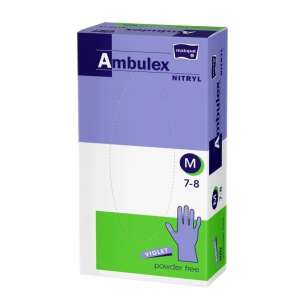 Mănuși de cauciuc nitrilic fără pulbere Ambulex 100 buc - mărimea M #violet 91068086 Mănuși unică folosintă