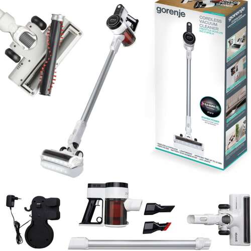 Gorenje vezeték nélküli porszívó, 135W, 78dB, LED, fehér