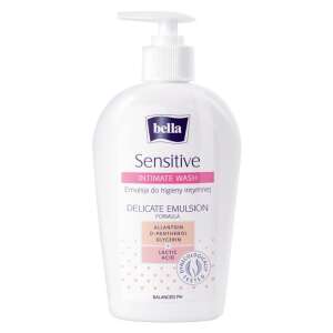Bella Sensitive Intimate Wash, butelka 300 ml, delikatna emulsja, przetestowana ginekologicznie, zrównoważone pH - Pralnia intymna