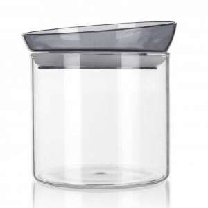 Banquet Mabel 650 ml-es légmentesen záródó üvegtároló műanyag tetővel, szürke - Banquet