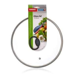 Banquet Smart Plus üvegfedő 26 cm-es edényekhez fekete fogantyúval - Banquet