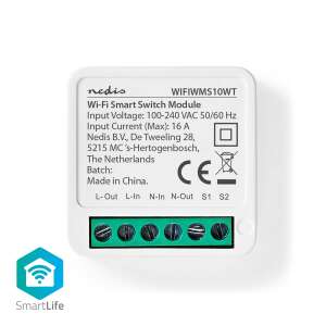 Nedis SmartLife Főkapcsoló WIFI-S KAPCSOLÓ, OKOS KAPCSOLÓ Wi-Fi 3680 W Csatlakozó Kapocs Az alkalmazás elérhető:: Android™ / IOS WIFIWMS10WT 91068990 